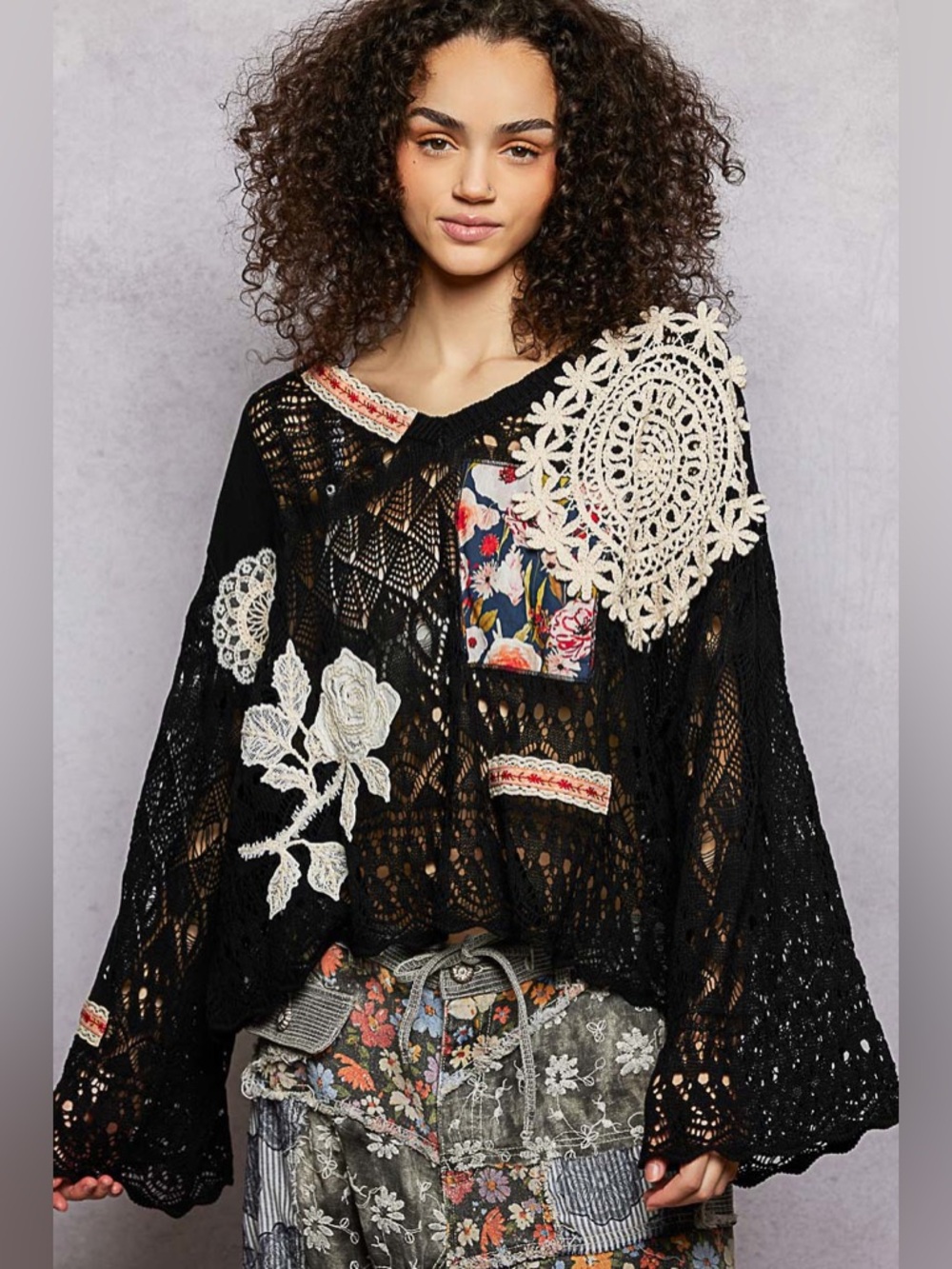 POL “ Heirloom Crochet “ Top | Black - Picture 3 of 9